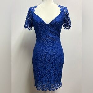 Lulu’s Lace Cocktail Dress, Blue, Size Small